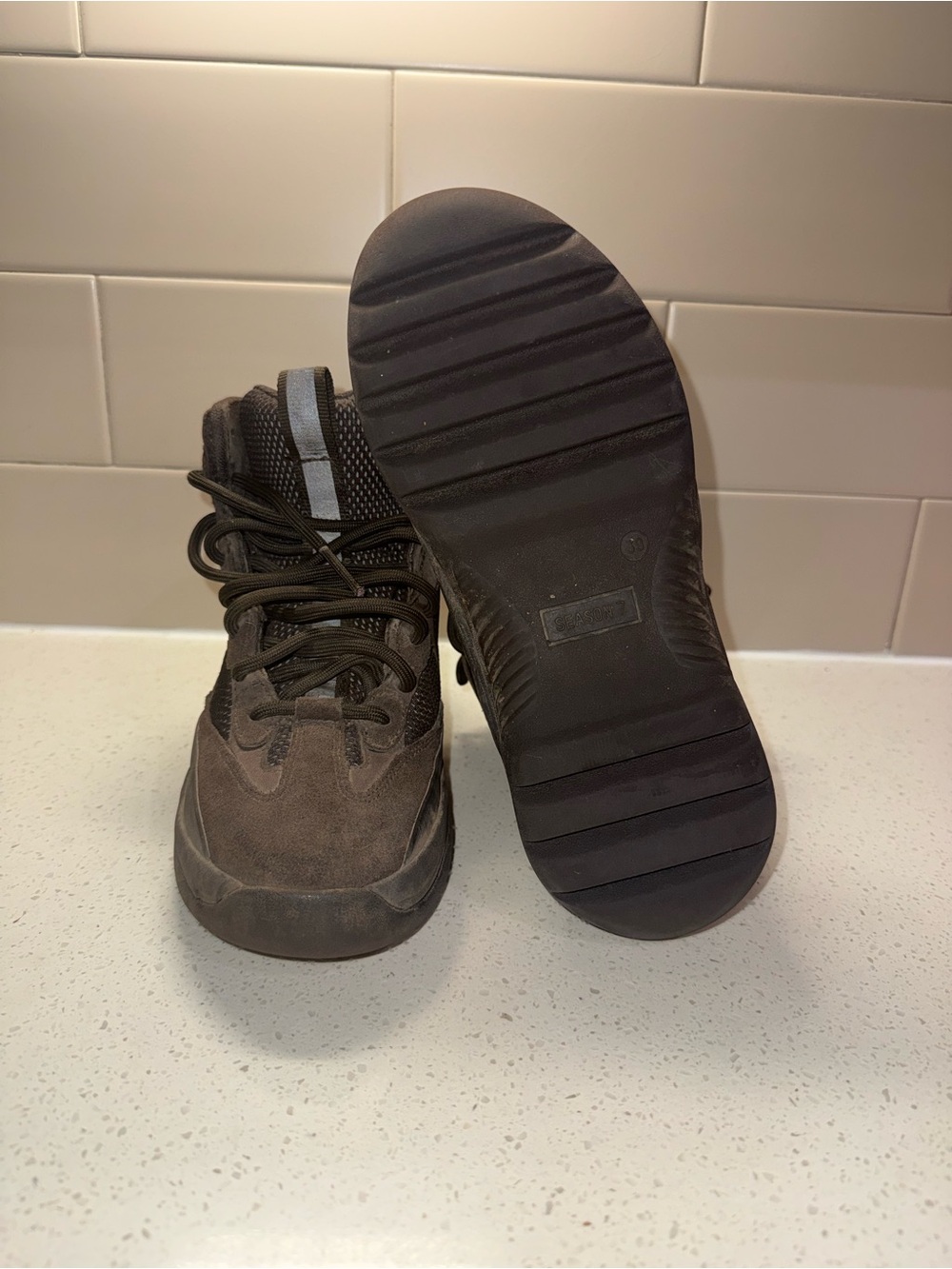 Yeezy High-Top Boots in Dark Brown